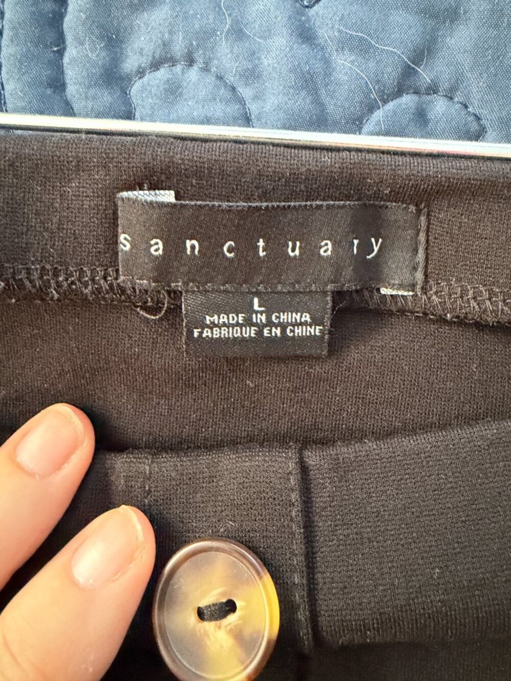 Sanctuary Black Stretch Knit Button Front Midi Skirt Size Large - Picture 3 of 9